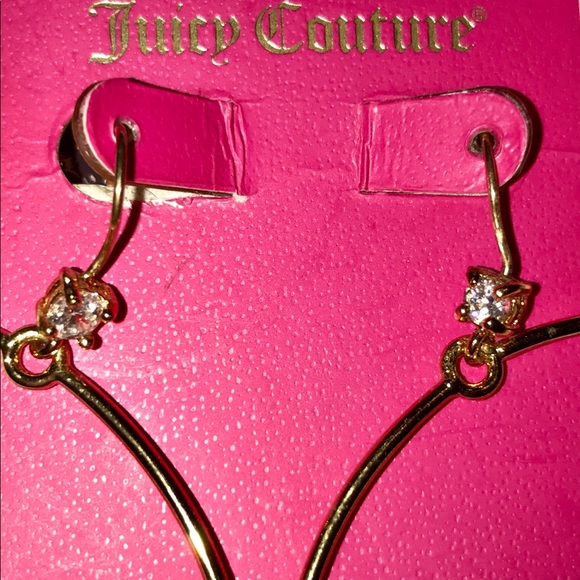 💗 JUICY COUTURE CORAL➕GOLD-TONE HOOP EARRINGS💗 - Picture 3 of 8